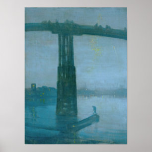 James Whistler - Nocturne, Alte Brücke von Batters Poster