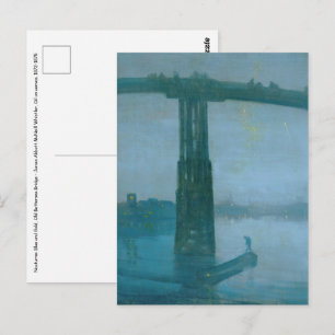 James Whistler - Nocturne, Alte Brücke von Batters Postkarte