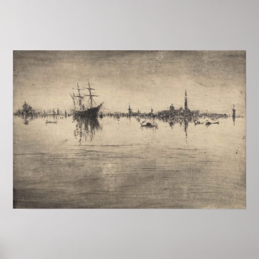James Whistler - Nocturne aus Venedig Poster (Vorne)