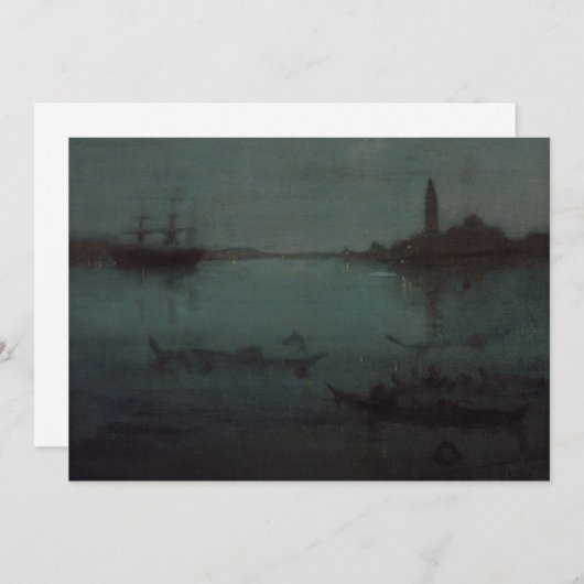 James Whistler - Nocturne: Die Lagune, Venedig Dankeskarte (Vorne/Hinten)
