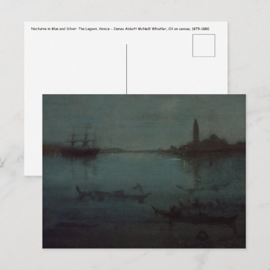 James Whistler - Nocturne: Die Lagune, Venedig Postkarte (Vorne/Hinten)