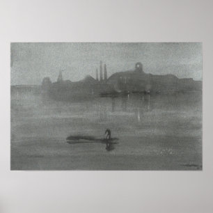 James Whistler - Nocturne: Die Themse bei Batterse Poster