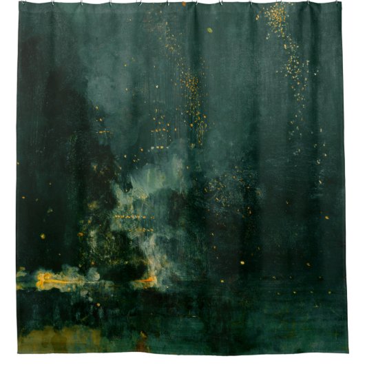 James Whistler - Nocturne in Black and Gold Duschvorhang (Vorderseite)