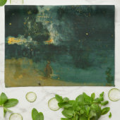 James Whistler - Nocturne in Black and Gold Geschirrtuch (Gefaltet)