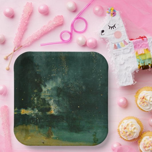 James Whistler - Nocturne in Black and Gold Pappteller (Party)