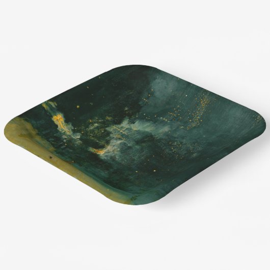 James Whistler - Nocturne in Black and Gold Pappteller (Gewinkelt)