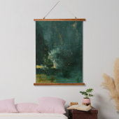 James Whistler - Nocturne in Black and Gold Wandteppich Mit Holzrahmen (Schlafzimmer)