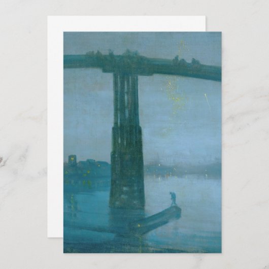 James Whistler - Nocturne, Old Battersea Bridge Dankeskarte (Vorne/Hinten)