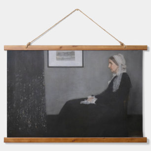 James Whistler - Portrait der Mutter des Künstlers Wandteppich Mit Holzrahmen