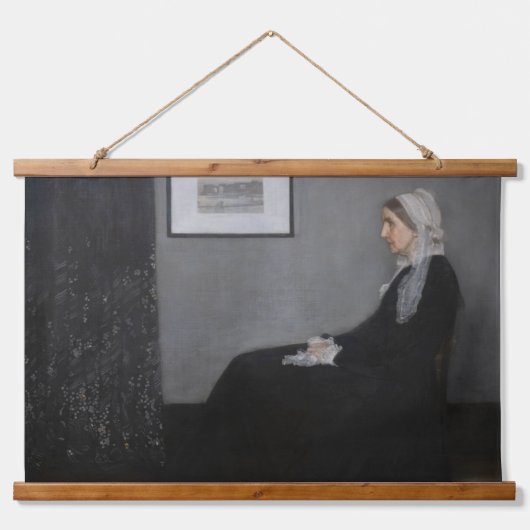James Whistler - Portrait der Mutter des Künstlers Wandteppich Mit Holzrahmen (Vorne)