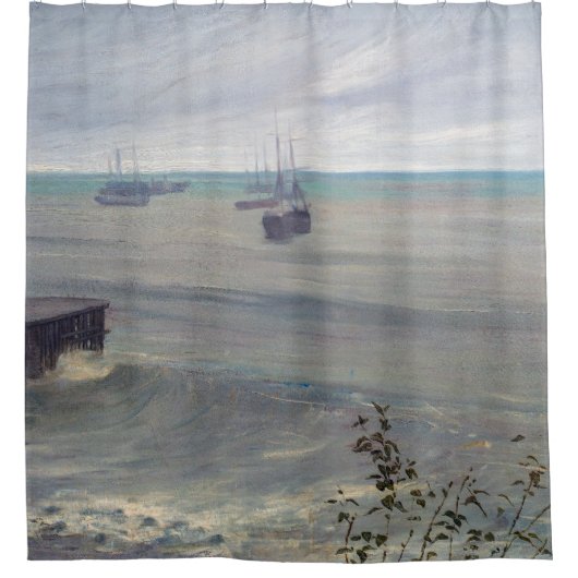 James Whistler - Symphonie in Grau und Grün Duschvorhang (Vorderseite)