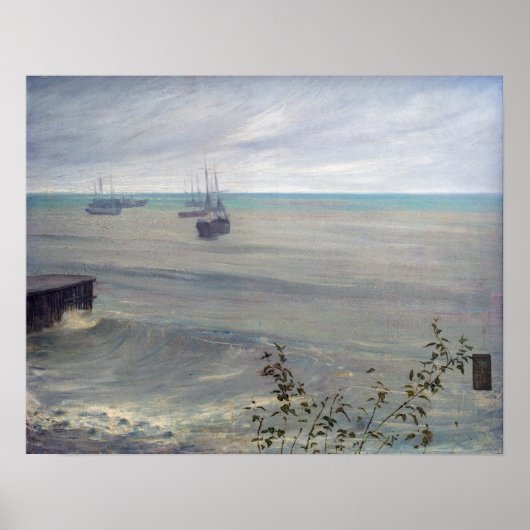 James Whistler - Symphonie in Grau und Grün Poster (Vorne)