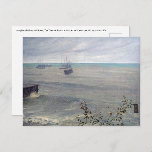 James Whistler - Symphonie in Grau und Grün Postkarte (Vorne/Hinten)