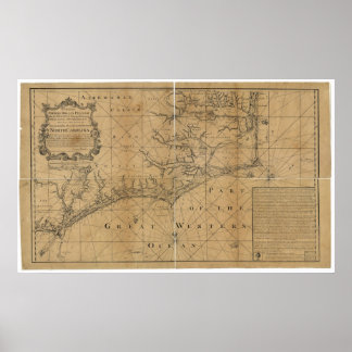 James Wimble 1738 Karte von North Carolina Poster