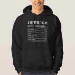 JAMESON Nutrition Funny Birthday Personalized Name Hoodie<br><div class="desc">JAMESON Nutrition Funny Birthday Personalisierter Name Geschenk Idee</div>