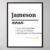 Jameson, Personalisierte Bezeichnung für Junge Poster (Vorne)
