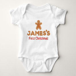 James's Erstes Weihnachtsgingerbrot Personalisiert Baby Strampler