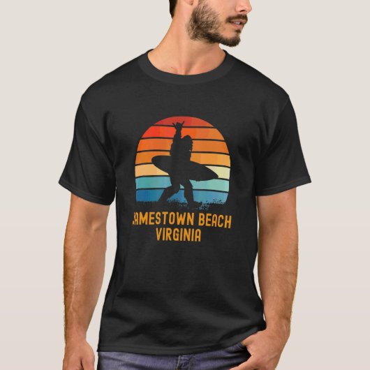 Jamestown Beach Virginia Sasquatch Souvenir T-Shirt (Vorderseite)