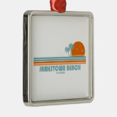 Jamestown Beach Virginia Sun Palm Trees Ornament Aus Metall (Rechts)
