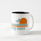 Jamestown Beach Virginia Sun Palm Trees Zweifarbige Tasse (VorderseiteRechts)