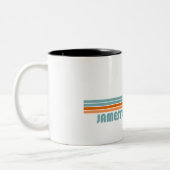 Jamestown Beach Virginia Sun Palm Trees Zweifarbige Tasse (Links)
