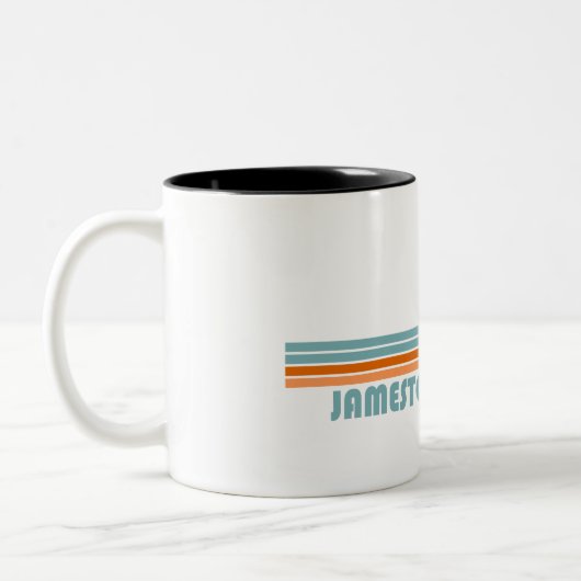 Jamestown Beach Virginia Sun Palm Trees Zweifarbige Tasse (Links)