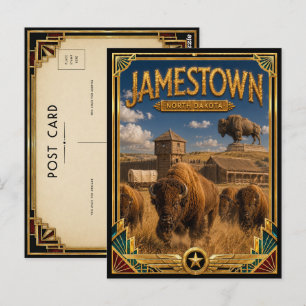 Jamestown North Dakota Vintage Art Deco Golden Age Postkarte