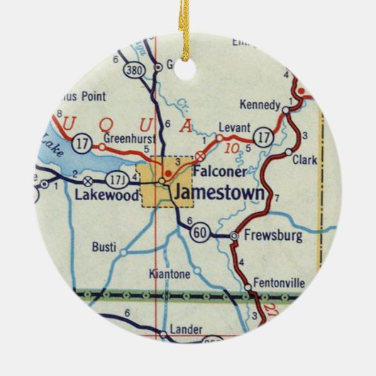 Jamestown NY Keramik Ornament (Hinten)