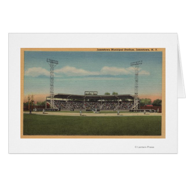 Jamestown, NY - Municipal Baseball Stadium (Vorderseite (Horizontal))