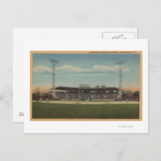 Jamestown, NY - Municipal Baseball Stadium Postkarte (Vorne/Hinten)