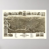 Jamestown, NY Panoramic Map - 1882 Poster (Vorne)