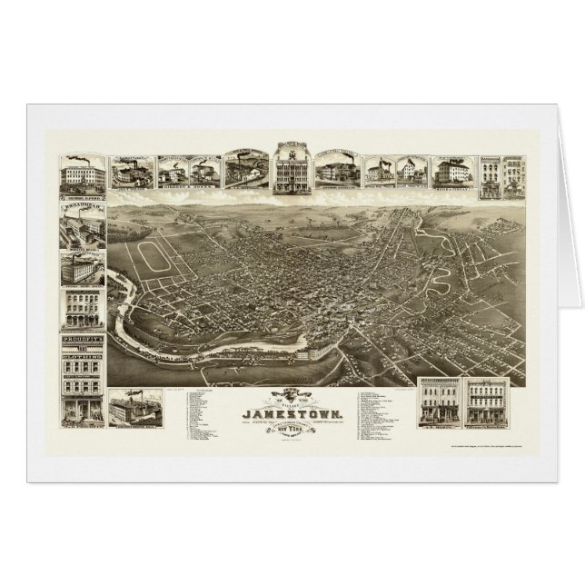 Jamestown, NY panoramische Karte - 1882 (Vorderseite (Horizontal))