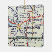Jamestown NY Vintag Map Keramikornament (Links)