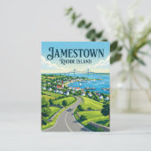 Jamestown Rhode Island Postkarte (Stehend Vorderseite)