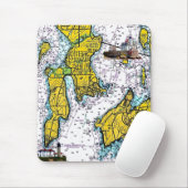 Jamestown RI Seediagramm mit Leuchttürmen Mousepad (Mit Mouse)