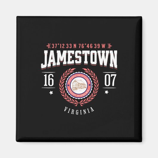 Jamestown Virginia Kolonie Rustic Souvenir Revolut Magnet (Vorne)