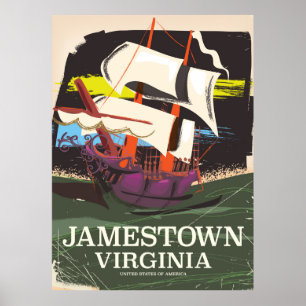 Jamestown, Virginia, Vintage-Reiseplakat Poster