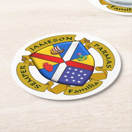 JamFam Coster Runder Pappuntersetzer (Angewinkelt)