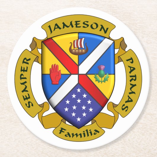 JamFam Coster Runder Pappuntersetzer (Vorderseite)