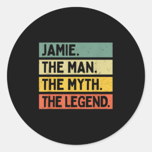 Jamie Der Mann der Mythos Die Legende Funny Person Runder Aufkleber