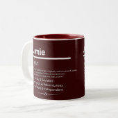 Jamie Personalized Girl Name Meaning Coffee Mug Zweifarbige Tasse (Vorderseite Links)