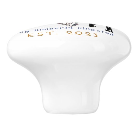 Jamie & Poppy Logo Keramik Pull Keramikknauf (Seitenansicht)