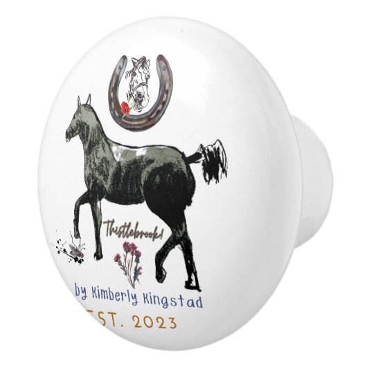 Jamie & Poppy Logo Keramik Pull Keramikknauf (Rechts)