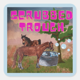 JAMIE UND POPPY SCRUBBED TROUGH QUADRATISCHER AUFKLEBER