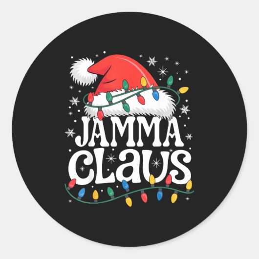 Jamma Claus Funny Xmas Christmas Grandma Holiday S Runder Aufkleber (Vorderseite)