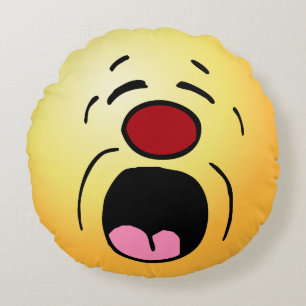 Jammerndes Gesicht: Ich hasse zu meinem dummen Job Rundes Kissen