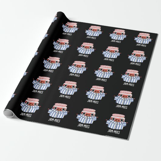 Jammies Funny Pajama Jam Pun Dark BG Geschenkpapier (Ungerollt)