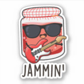 Jammin Funny Rocker Jam Pun Aufkleber (Vorderseite)