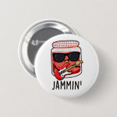Jammin Funny Rocker Jam Pun Button (Vorne & Hinten)