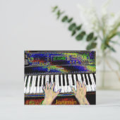 Jammin Keyboard Postcard Postkarte (Stehend Vorderseite)